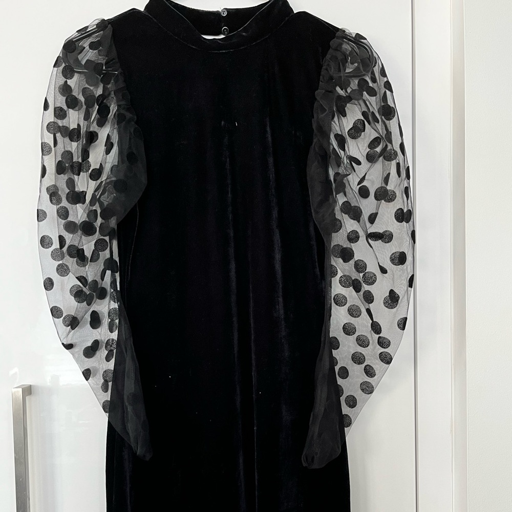 Velvet Black Dress - Zara/ Small